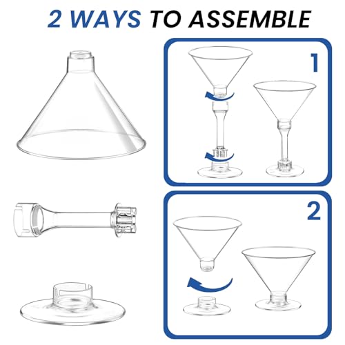 CALBODE 40 Pack Plastic Martini Glasses 5 Oz Disposable Cocktail Glasses, Tall Mini Martini Cups, Plastic Margarita Glasse...