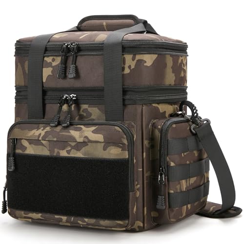 Gafetrey Tactical Lunch Box for Men, Insulated Bag Adult, Thermal Lunchbox Leakproof Waterproof Cooler Bag, Dual Compartme...