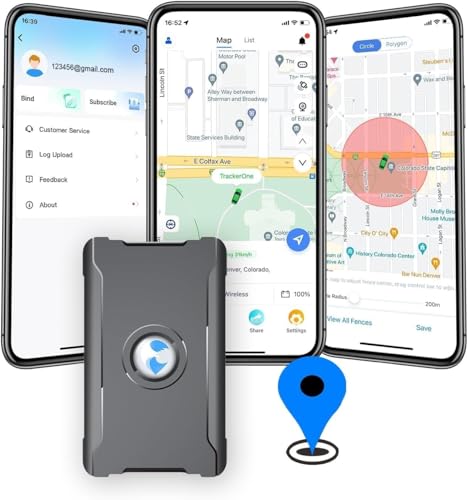 GPS Tracker for Vehicles Cars Long Battery Life to 90 Days, Strong Magnet, Unlimited Range, Geo-Fence, 4G Real Time Car Tr...