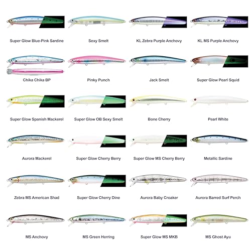 LUCKY CRAFT FlashMinnow 110 Ghost Series, Saltwater Fishing Lures, Jerkbait Surf Fishing Accessories and Gear, 1-2 ft Slow...