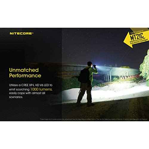 Nitecore MT21C 1000 Lumen 90 Degree Tiltable Head Multifunction LED Flashlight with LumenTac Batteries for Work and Everyday Carry