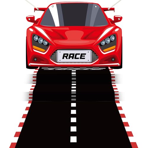 Race Car Birthday Party Decorations Hot Car Party Backdrop Racing Themed Photo Booth Props Race Cars Hanging Banner Backgr...