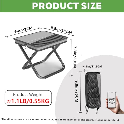 HILIMSE Compact Folding Stool for Adults Design and Portable Backpacking Stool with Handbag Style,Lightweight Mini Chair f...