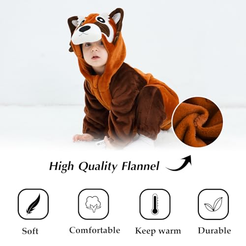 TONWHAR Infants Toddlers Halloween Cosplay Outfit Kids' Raccoon Costume Playwear