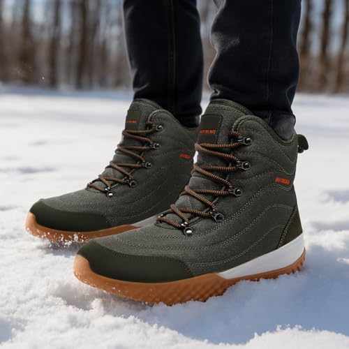 HOTBEAR Men's 3M Thinsulate Insulated Winter Snow Boots | Wide Toe Box | Slip-Resistant Outsole | Orthopedic & Arch Support