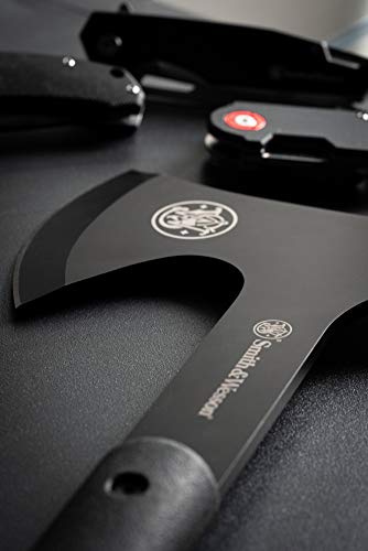 Smith & Wesson M&P Extraction & Evasion 16in S.S. Full Tang Tactical Axe with a Spearpoint Spine, Rubberized Handle and Sh...