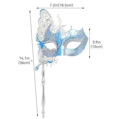 Coddsmz Masquerade Mask with Stick Mysterious Venetian Mask Butterfly Mask Women Halloween Party Prom Ball Mask