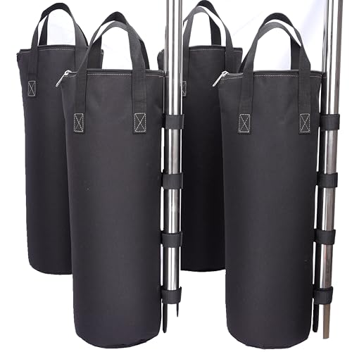Zipper Top Sand Bags for Canopy Legs (120LBS Load Capacity, Without Sand) Sand Bags for Weight - Sandbags for Gazebo Legs,...