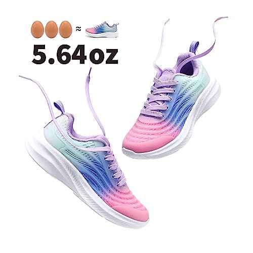 DREAM PAIRS Girls Boys Shoes Kids Lace up Tennis Sparkle Glitter Athletic Running Sneakers