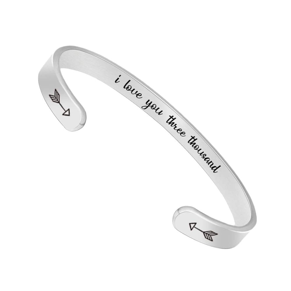 Btysun Cuff Bracelets for Men and Women Inspirational Dad Bracelet Bangle Friendship Mantra Jewelry with Gift Box (Larger Size I