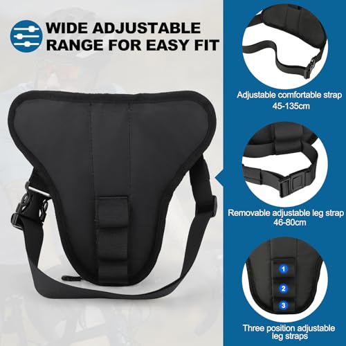 ISEYOU Thigh Bag, Motorcycle Leg Bag for Men Women, Drop Leg Bag with Removable Leg Straps, Multifunctional Gear Bags for ...