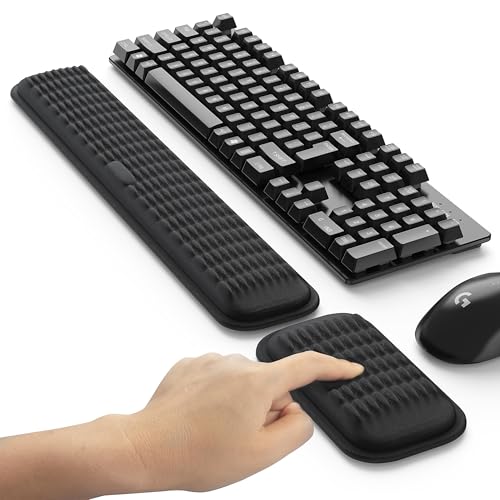 MEKASS Ergonomic Wrist Rest for Keyboard and Mouse, Soft Memory Foam Keyboard Wrist Rest Set with Non-Slip Silicone Base, ...