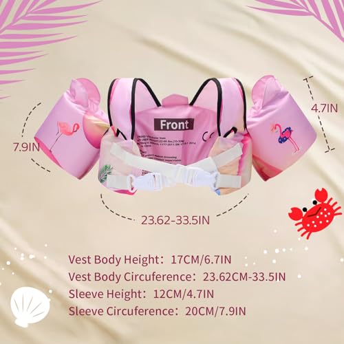Elejolie Toddler Swim Vest for Child Learn Swiming Training,Infant Safety Swimmies Aid Jacket for Kids 2 3 4 5 6 Years Ol...