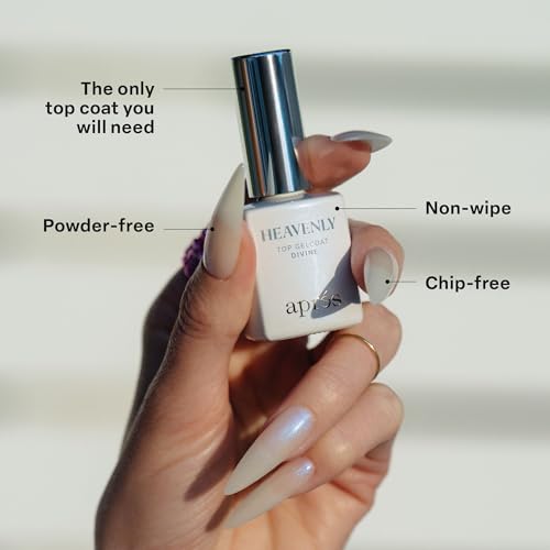 APR?S Heavenly Top Gelcoat Set, 5-Pack Non-Wipe Nail Gel Polish Top Coat, Shimmery Long Lasting Topcoat