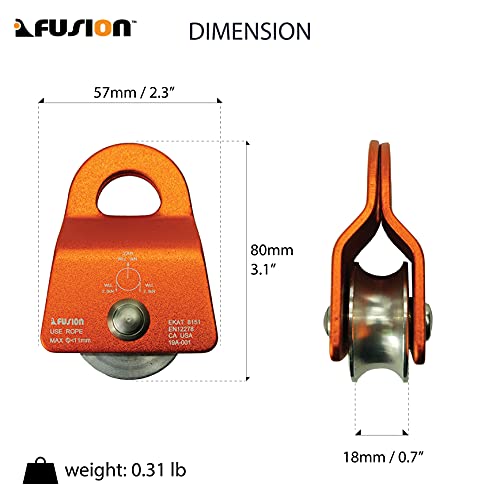 Fusion Climb Ekat Micro Aluminum Side Swing Pulley, Backyard Zipline, Trolley