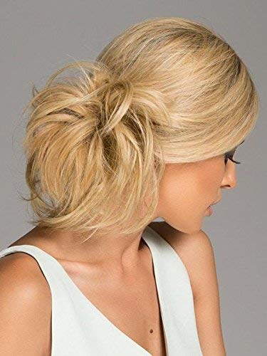 Natural Tone Hair Wrap - Christie Brinkley 6 Overall Length Heat Friendly Textured Hairpiece Fun Bun Chignon (HT2 Almost Black)