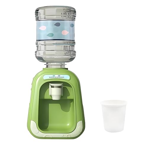 190ml Mini Water Dispenser with Cup – 1:6 Scale Green Simulated Drink Dispenser, On/Off Switch Design, Ideal for Office or...