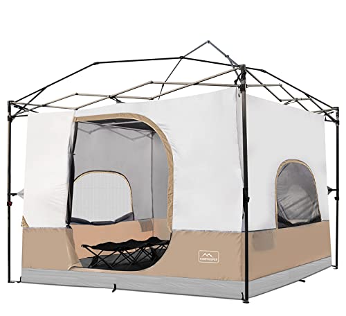 KAMPKEEPER Camping Inner Tent for Pop Up Canopy, Converts 10'x10' Straight Leg Canopy into Camping Tent–Fully Vented Roof(...
