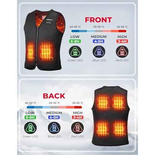 KEMIMOTO Womens Heated Vest, Electric Warming Vest,V Neck with Inner Pocket Lights-out Design(Battery Not Included)