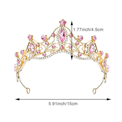 Arvintas Pink Tiaras for Women Princess Crown Headband, Crystal Tiaras Birthday Crown Wedding Rhinestones Princess Party H...