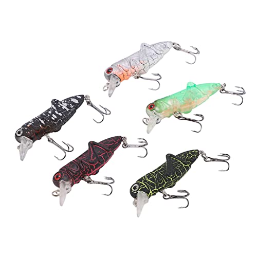 Grasshopper Minnow Hard Baits Lifelike Fishing Lure Set for Anglers Colorful Simulation Bait Fishing Adventures