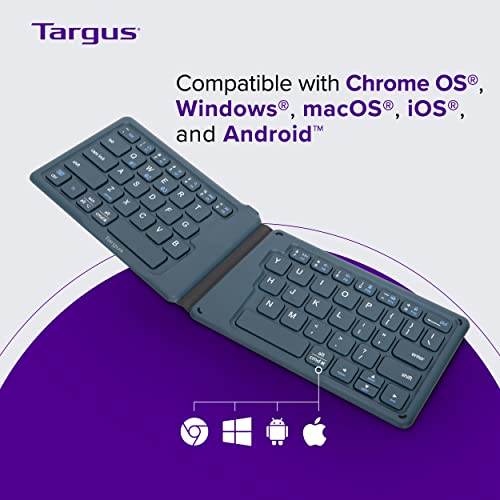 Targus Ergonomic Foldable Bluetooth Keyboard, Split Travel Keyboard Wireless, Rechargeable Portable Wireless Keyboard for ...