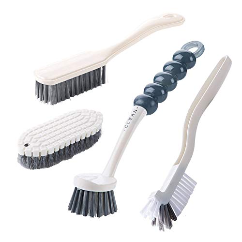 Multi-Purpose Scrub Brush Set - 4 Pack Kitchen Cleaning Brushes with Stiff Bristles for Dishes, Pots, Pans, Sink & Bottles...