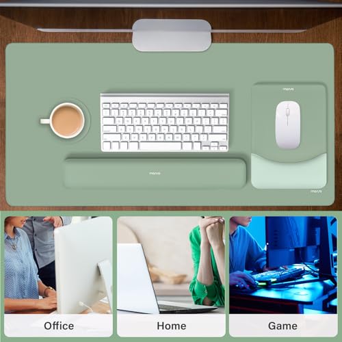MOSISO Keyboard Mouse Pad Set, Large Gaming Mouse Pad&Rectangular Keyboard Wrist Rest&Mousepad with Wrist Rest&Coaster, Er...
