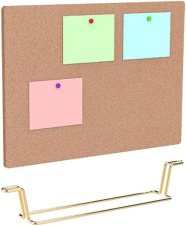 TOYANDONA Cork Board Bulletin Board with Metal Stand, Wooden Pin Notice Message Pin Board Desktop Memo Board for Home Offi...