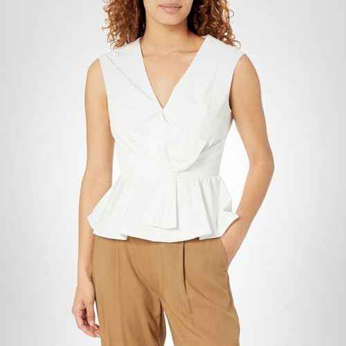 CLUB MONACO Women's Twist TOP, White/Blanc