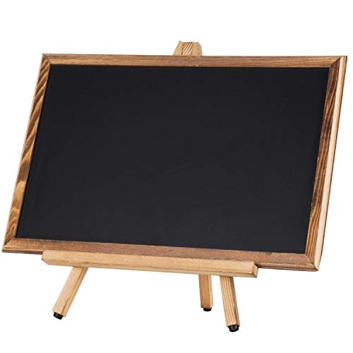MyGift 18-Inch Burnt Wood Erasble Chalkboard Sign with A-Frame Easel Stand, Tabletop Menu Board, Wedding and Events Chalbo...