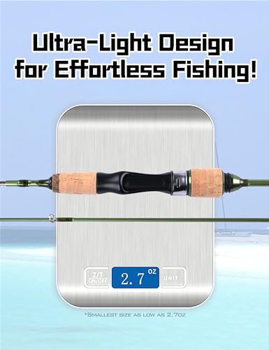 LITTMA Wild Streams Ultralight Spinning&Casting Trout Rod, 2-Piece Fishing Rod for Crappie, Panfish & Micro Fishing, Green...