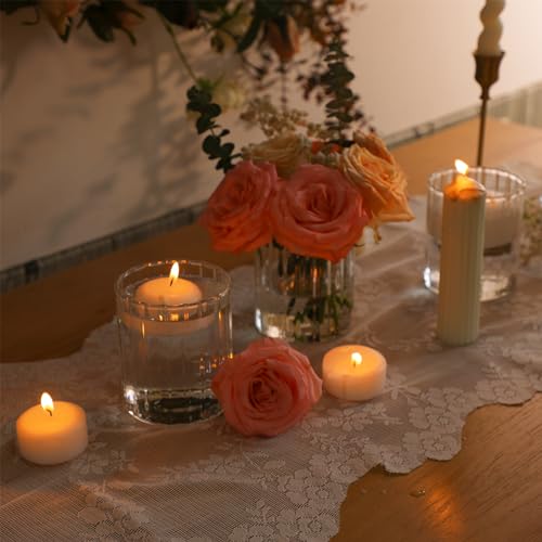 ComSaf Glass Cylinder Vases Pack of 12, Clear Ribbed Bud Vases for Centerpieces Weeding Decoration, 6 inch Tall Clear Flow...