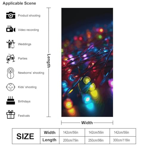 Many Colored Lights Backdrop Background for Photography High Density Polyester Fabric Background Banner Seamless Photo Boo...