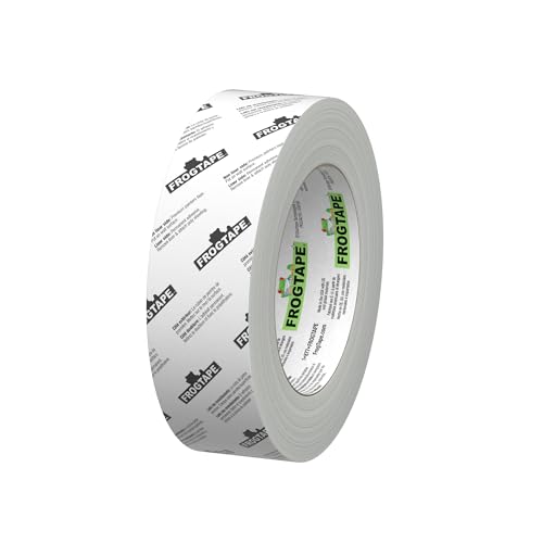 FrogTape DS 154 Premium Grade, Double-Sided Poly-Hanging Containment Tape, Sticks to Plastic Sheets, for Remodeling and Remediation, 36mm x 25yds, Natural, 1 Roll (243049)