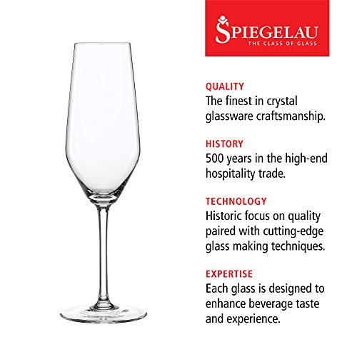 Spiegelau Style Champagne Flutes, Elegant Crystal Champagne Glasses Gift Set, Perfect for Prosecco, Sparkling Rose, Mockta...