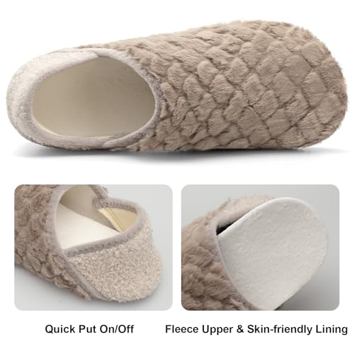 Fires Womens Mens Slippers with Rubber Sole Soft-Lightweight House Slipper Socks Around House Shoes Non Slip Indoor/Outdoor