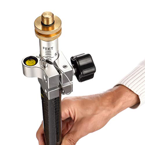 AdirPro 8.5-Foot Carbon Fiber Prism Pole with Adjustable Tip, & AdirPro Prism Pole Bipod Bundle
