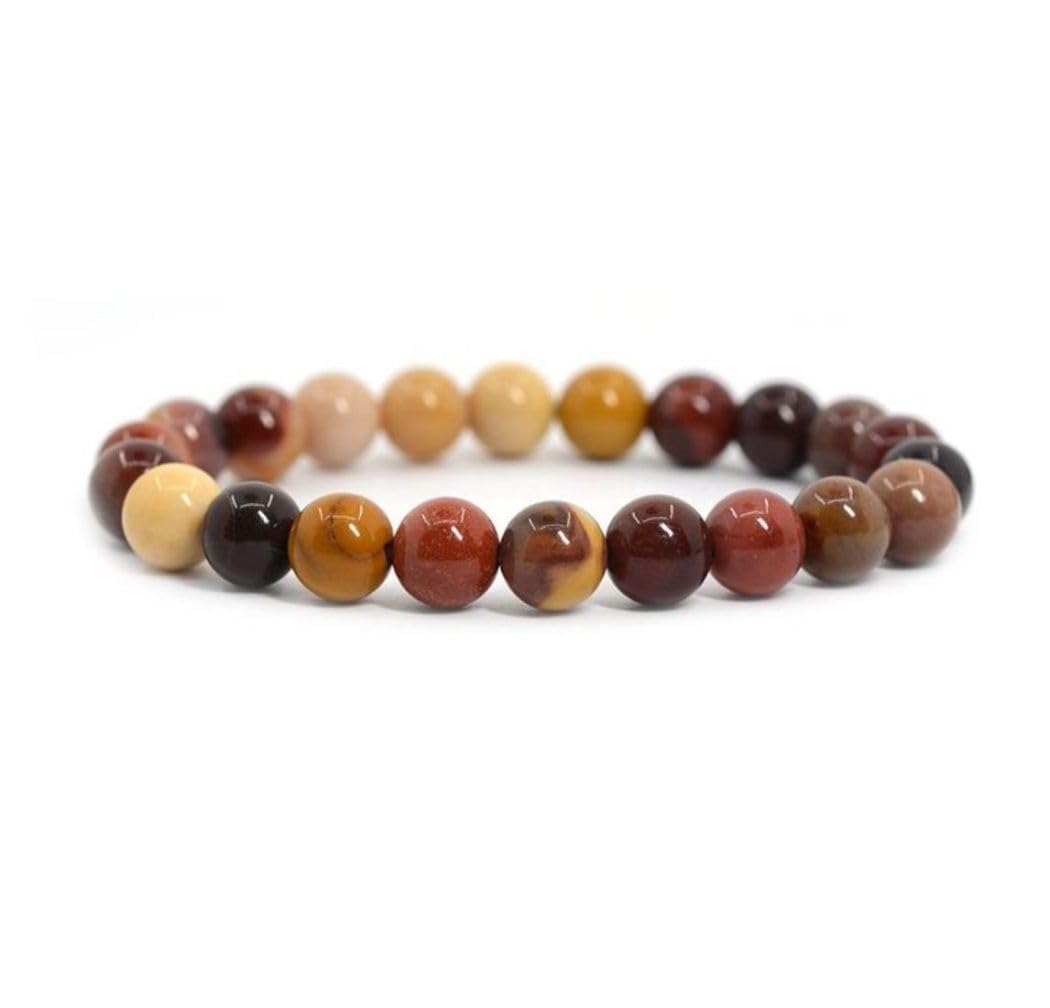 Adabele Real Natural Mookaite Jasper Gemstone Beaded Bracelet 8 inch Stretch Chakra Healing Crystal Stone Jewelry Women Birthday