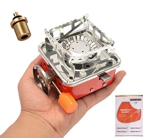 Camping Stove, Backpacking Stove, Foldable, Portable, Lightweight, Piezo Ignition, Single Burner Adjustable, Premium Mini ...