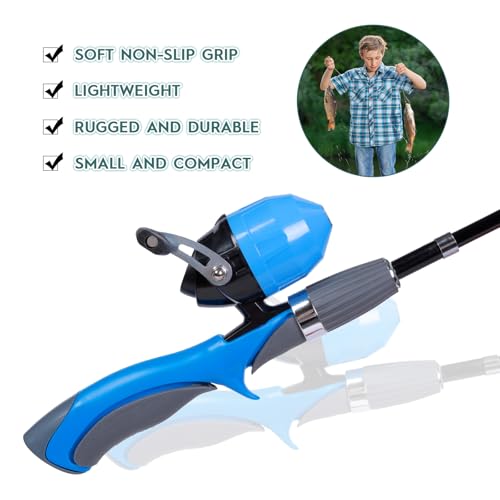Urban Deco Kids Fishing Pole Kit 2 Pack, Portable Telescopic Kids Fishing Rod with Tackle Box, 2 Fishing Net and 2 Bucket ...