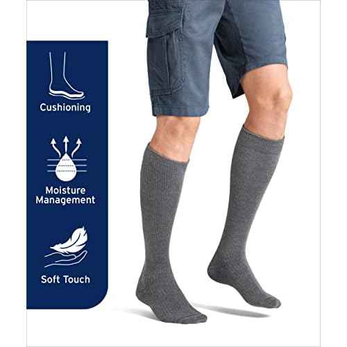 JOBST Activewear 20-30 mmHg Knee High Compression Socks, Large Full Calf, Cool Black
