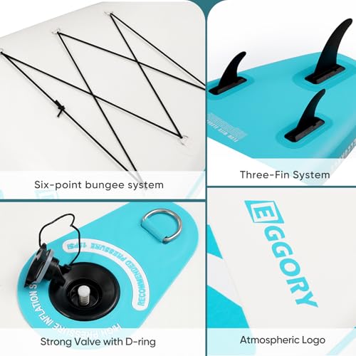 Inflatable Paddle Board,Stand Up Paddle Board Set, Extra Wide SUP Board with Removable Fin, Floating Paddle, Hand Pump, Wa...
