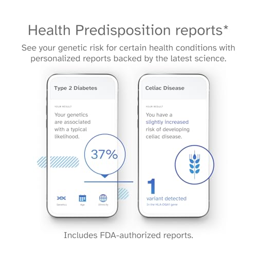 23andMe Health + Ancestry Service: DNA Test Kit, FDA-Authorized Reports, Genetic Test, Health Predispositions, Carrier Sta...