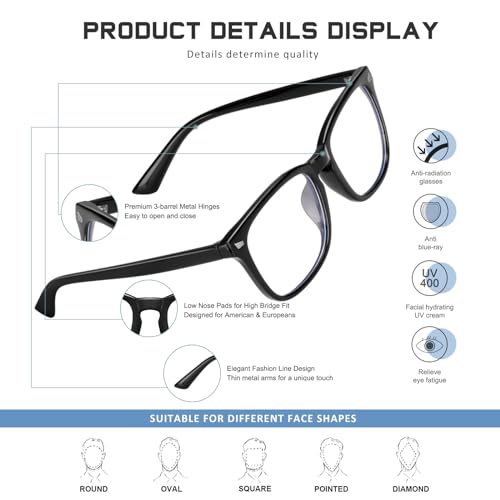 AIMISUV 5 Pack Reading Glasses for Women Men, Blue Light Blocking Computer Readers UV Glare(Multicolor, 1.75x)