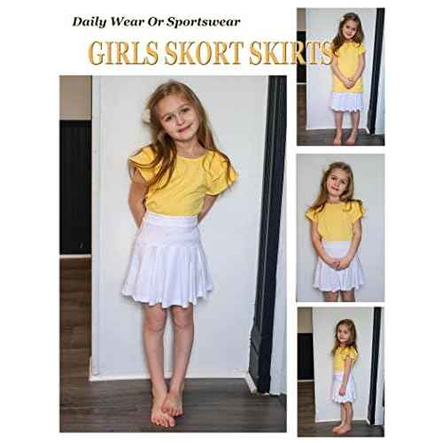Arshiner Girl's Tennis Skirts with Shorts Athletic Pleated Skirt Workout Performance Skorts with Pockets for Kids 4-13Y