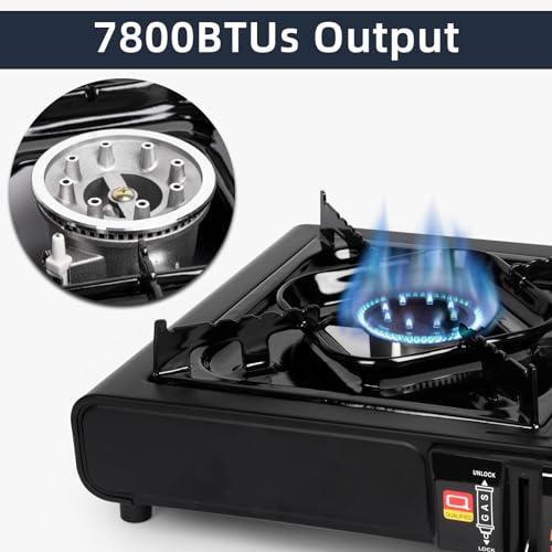 SHINESTAR Dual Fuel Stove with Butane & Propane Compatibility, Portable Camping Stove for Outdoor Cooking, Propane Adapter...