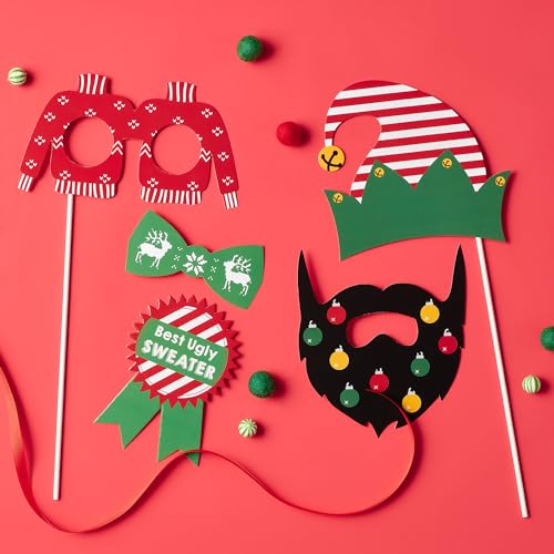 Big Dot of Happiness Ugly Sweater Party Props, Ugly Sweater Decorations, Holiday and Christmas Party Photo Booth Props Ki...
