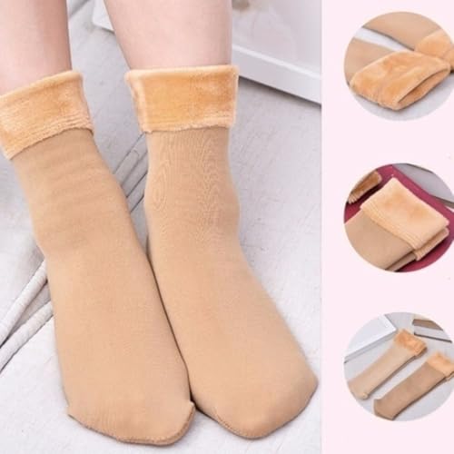 2pairs Winter Warm Socks Soft Thick Warm Plush Socks for women Solid Color Velvet Wool Snow Boots Floor Home Sleeping Sock