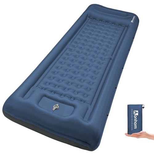 Aonhom Camping Sleeping Pad, 5" Ultralight Inflatable Sleeping Mat with Pillow, Built-in Foot Pump Inflatable Sleeping Pad...